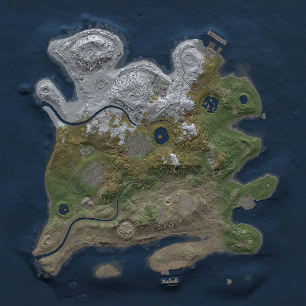 Rust Map: Procedural Map, Size: 2869, Seed: 255520, 10 Monuments