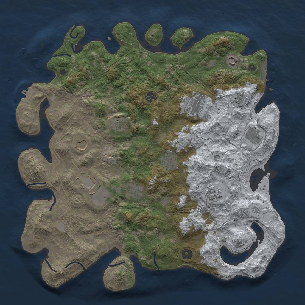 Rust Map: Procedural Map, Size: 4250, Seed: 148855497, 20 Monuments