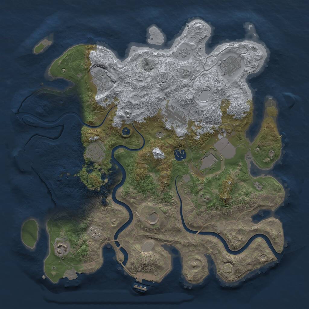 Rust Map: Procedural Map, Size: 3750, Seed: 1031730011, 15 Monuments