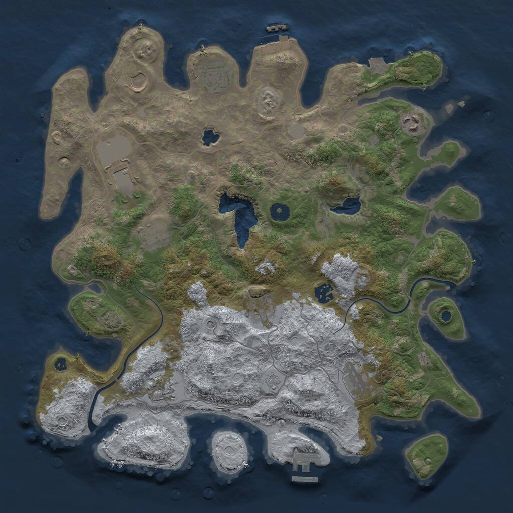 Rust Map: Procedural Map, Size: 4000, Seed: 501250202, 15 Monuments