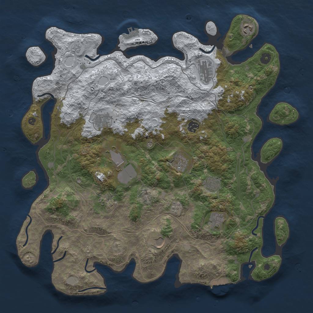 Rust Map: Procedural Map, Size: 4250, Seed: 1582301948, 20 Monuments