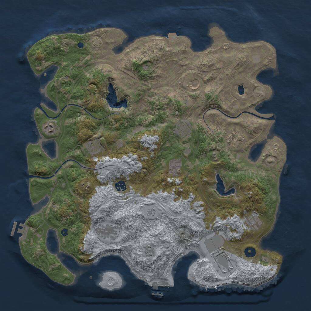 Rust Map: Procedural Map, Size: 4250, Seed: 1791987, 17 Monuments