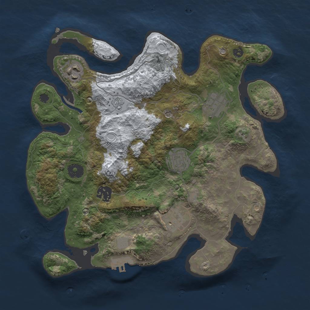 Rust Map: Procedural Map, Size: 3000, Seed: 4557, 13 Monuments