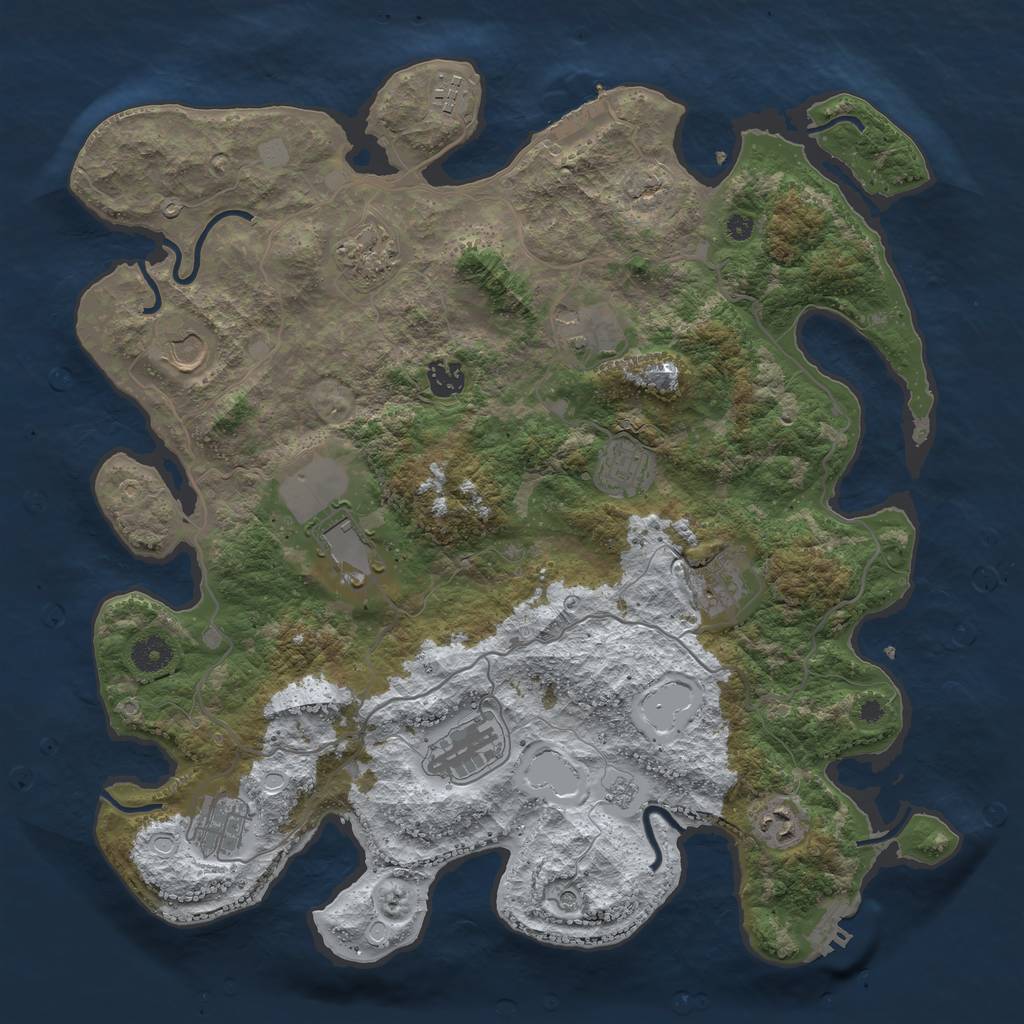 Rust Map: Procedural Map, Size: 4020, Seed: 1000000, 20 Monuments