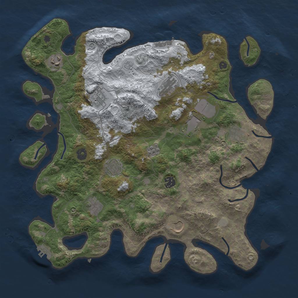 Rust Map: Procedural Map, Size: 3900, Seed: 159897875, 19 Monuments