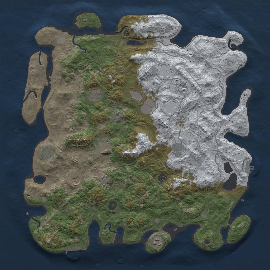 Rust Map: Procedural Map, Size: 4500, Seed: 1996, 19 Monuments