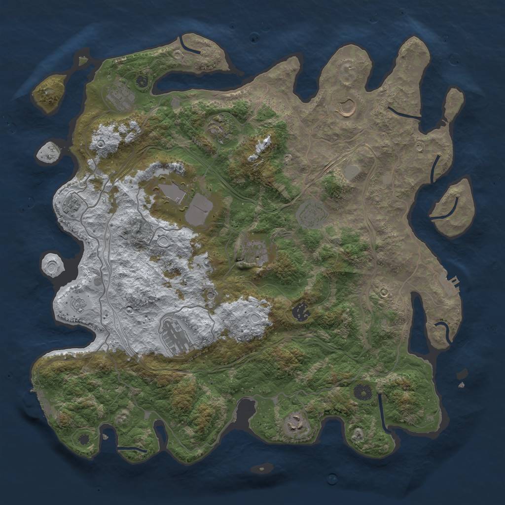 Rust Map: Procedural Map, Size: 4250, Seed: 1639421854, 19 Monuments