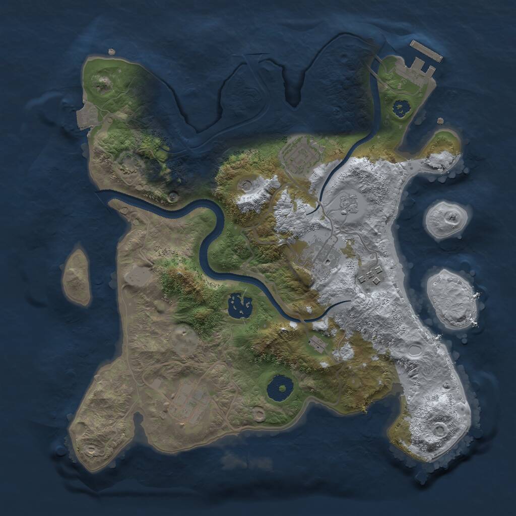 Rust Map: Procedural Map, Size: 3000, Seed: 820582790, 10 Monuments