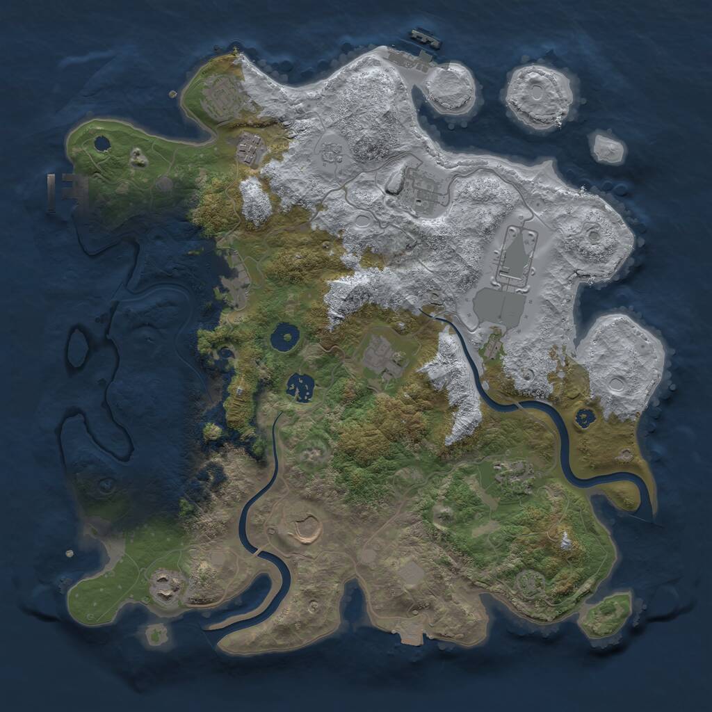 Rust Map: Procedural Map, Size: 3750, Seed: 1382311623, 16 Monuments