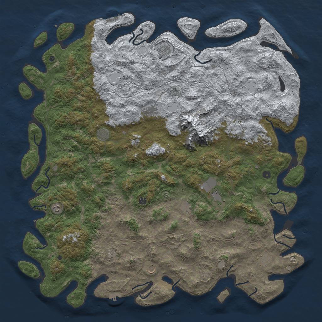 Rust Map: Procedural Map, Size: 6000, Seed: 4673, 20 Monuments