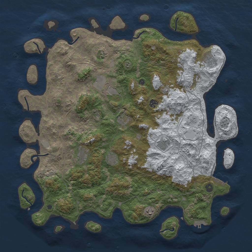 Rust Map: Procedural Map, Size: 4615, Seed: 4561, 19 Monuments