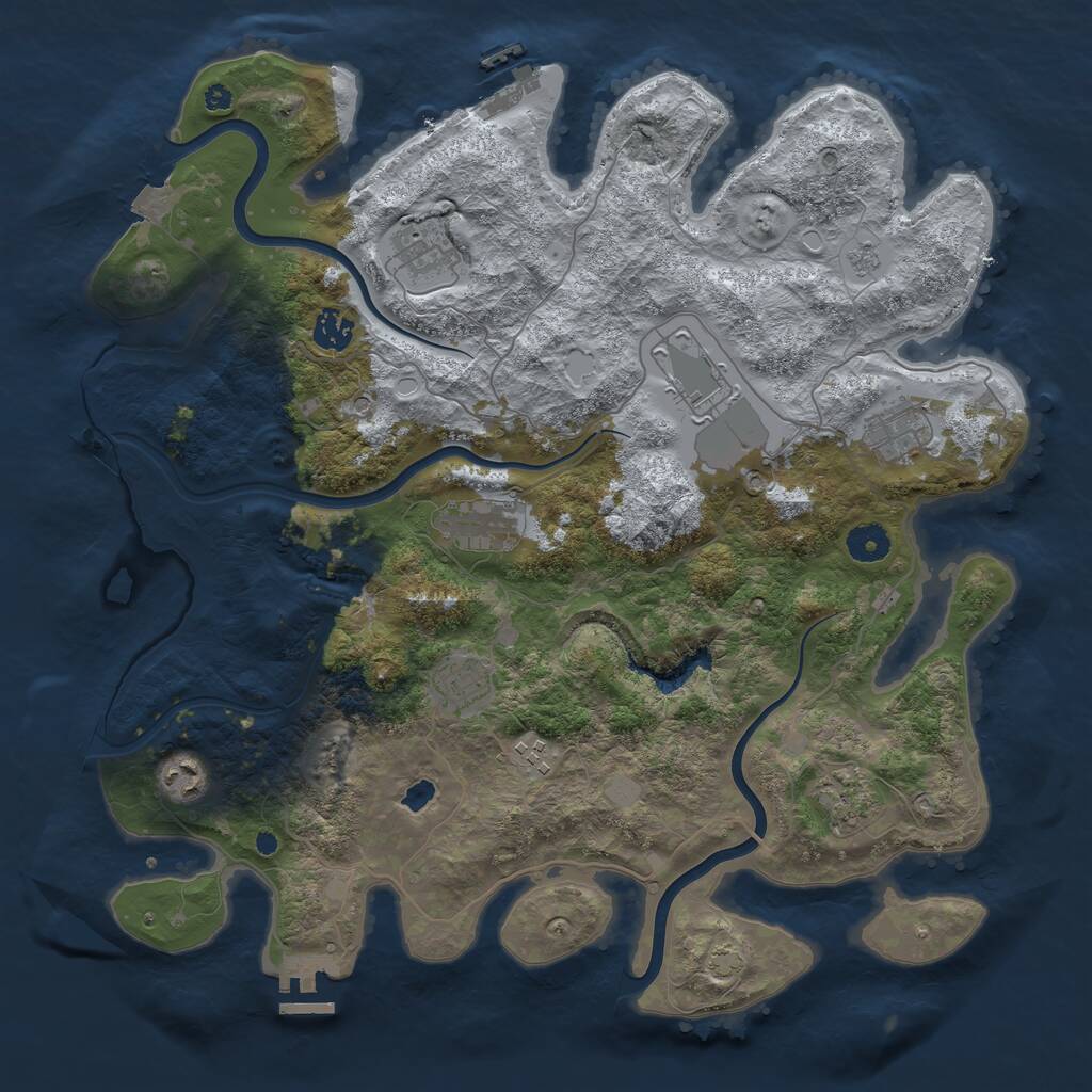 Rust Map: Procedural Map, Size: 4000, Seed: 1228856561, 15 Monuments