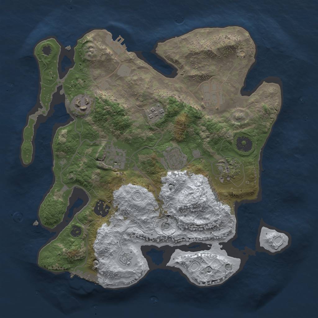 Rust Map: Procedural Map, Size: 3000, Seed: 642561167, 16 Monuments