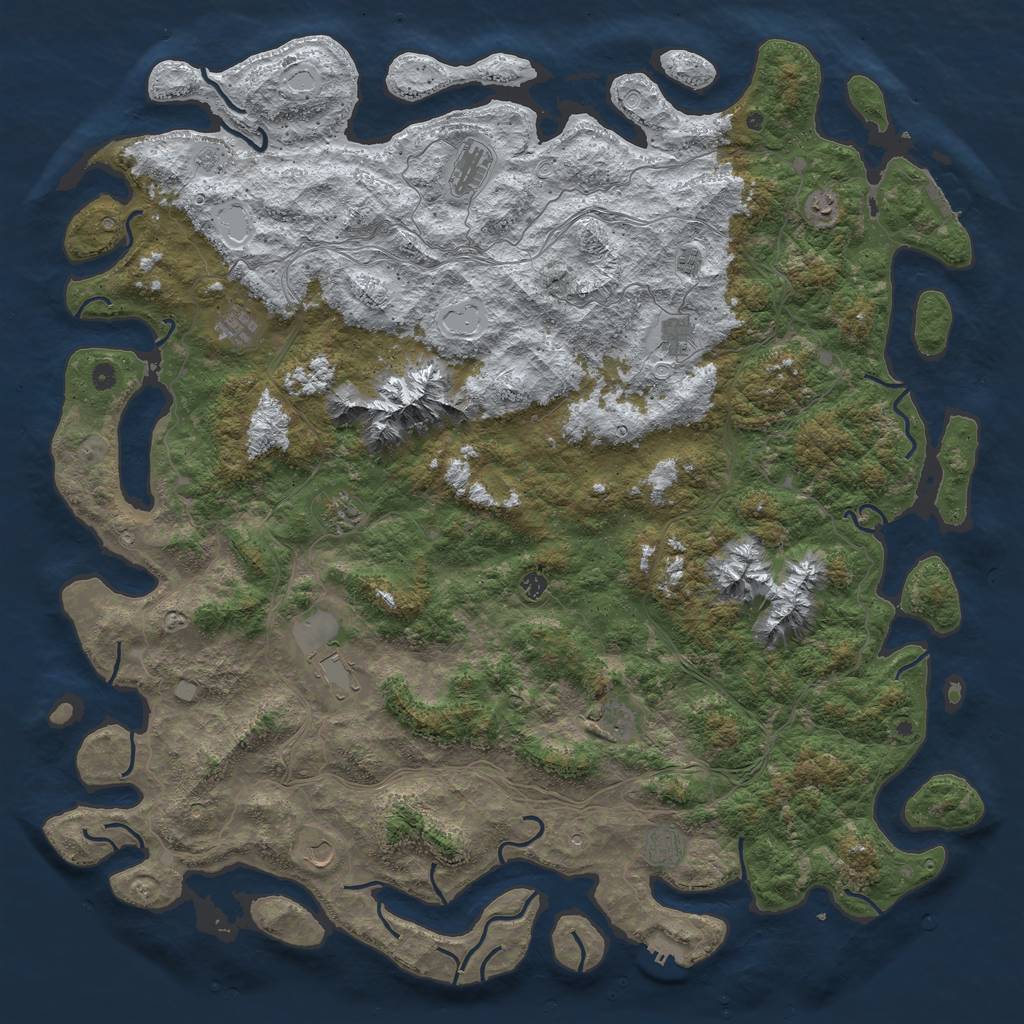 Rust Map: Procedural Map, Size: 6000, Seed: 81467846, 20 Monuments