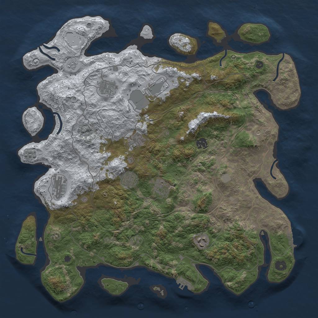 Rust Map: Procedural Map, Size: 4250, Seed: 1519349278, 18 Monuments