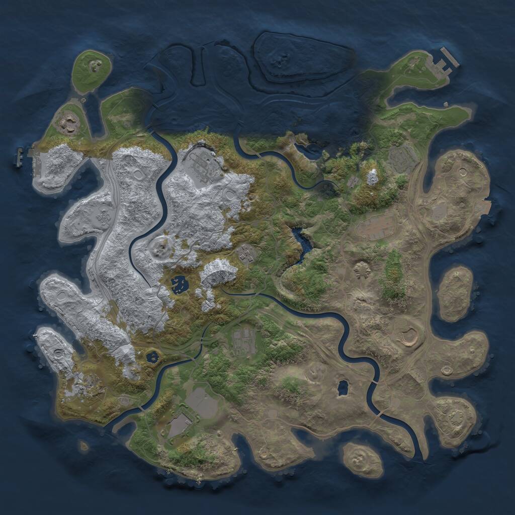 Rust Map: Procedural Map, Size: 4250, Seed: 470155951, 16 Monuments