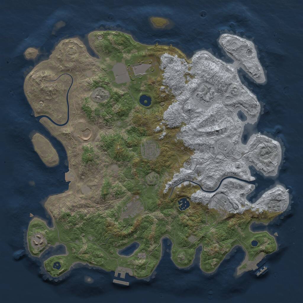 Rust Map: Procedural Map, Size: 3850, Seed: 1158235878, 15 Monuments