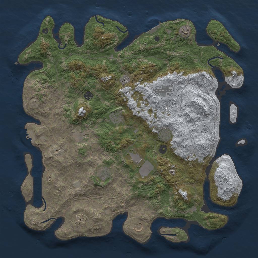 Rust Map: Procedural Map, Size: 4444, Seed: 442200, 20 Monuments
