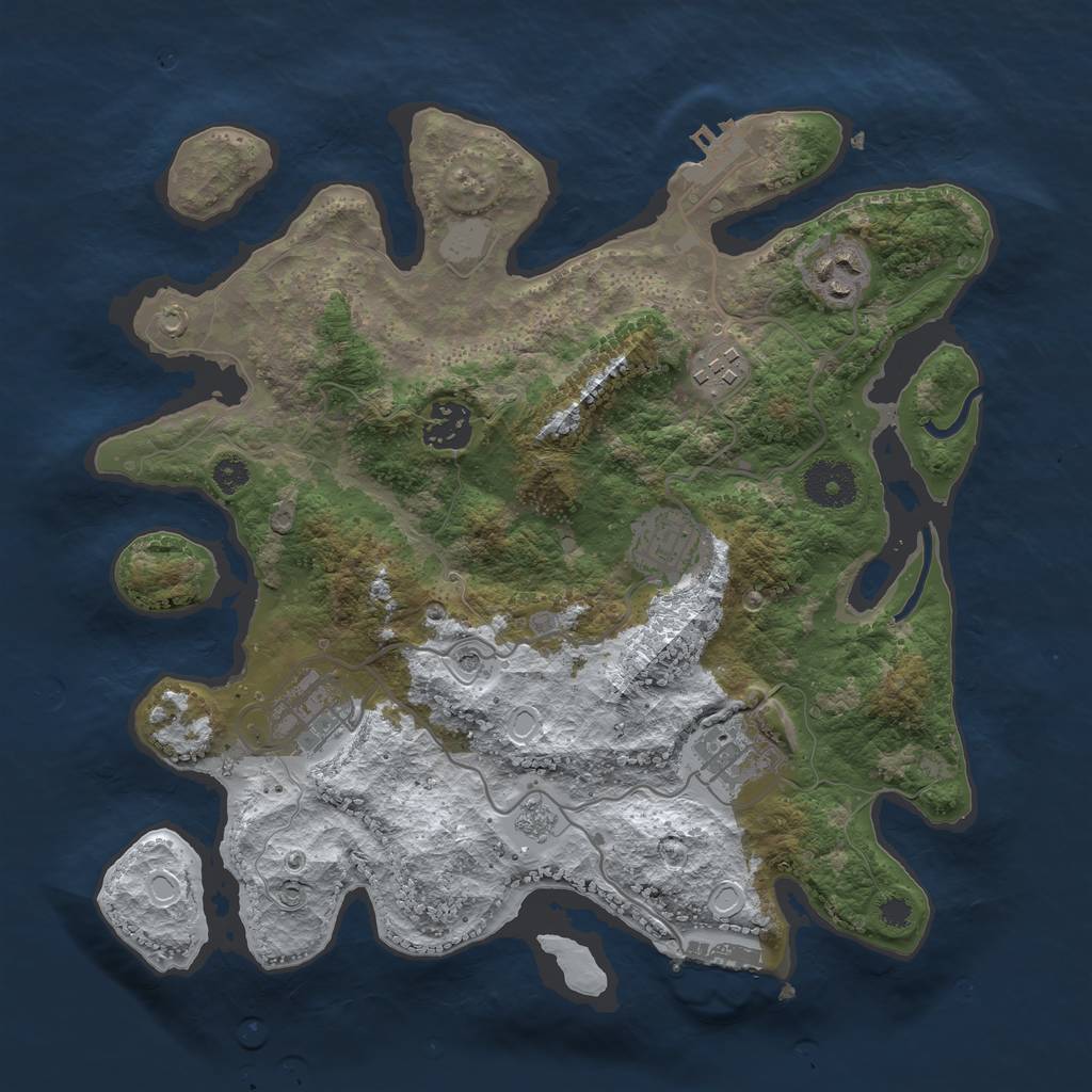 Rust Map: Procedural Map, Size: 3250, Seed: 174568, 15 Monuments