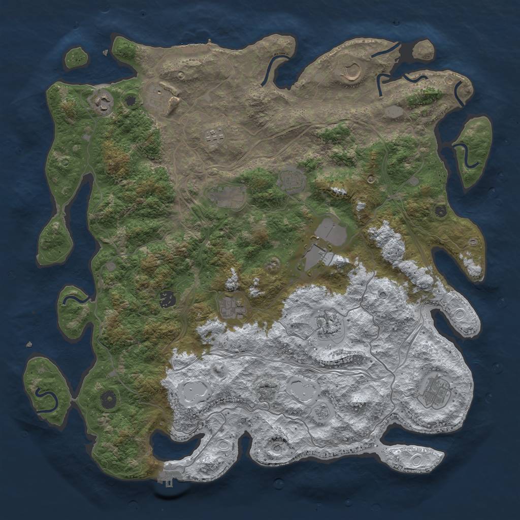 Rust Map: Procedural Map, Size: 4500, Seed: 987242189, 20 Monuments