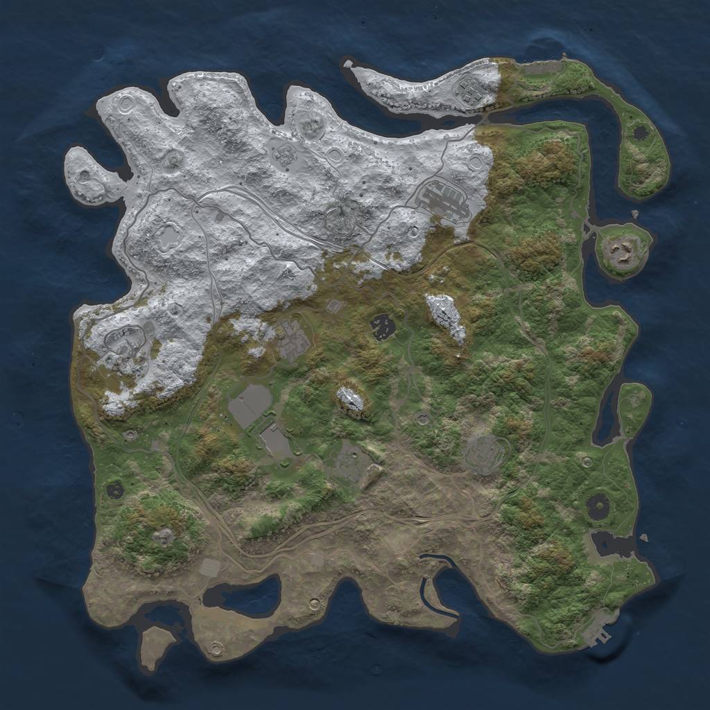 Rust Map: Procedural Map, Size: 4250, Seed: 9472764, 18 Monuments