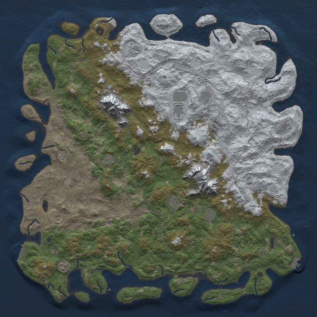 Rust Map: Procedural Map, Size: 6000, Seed: 3246, 20 Monuments