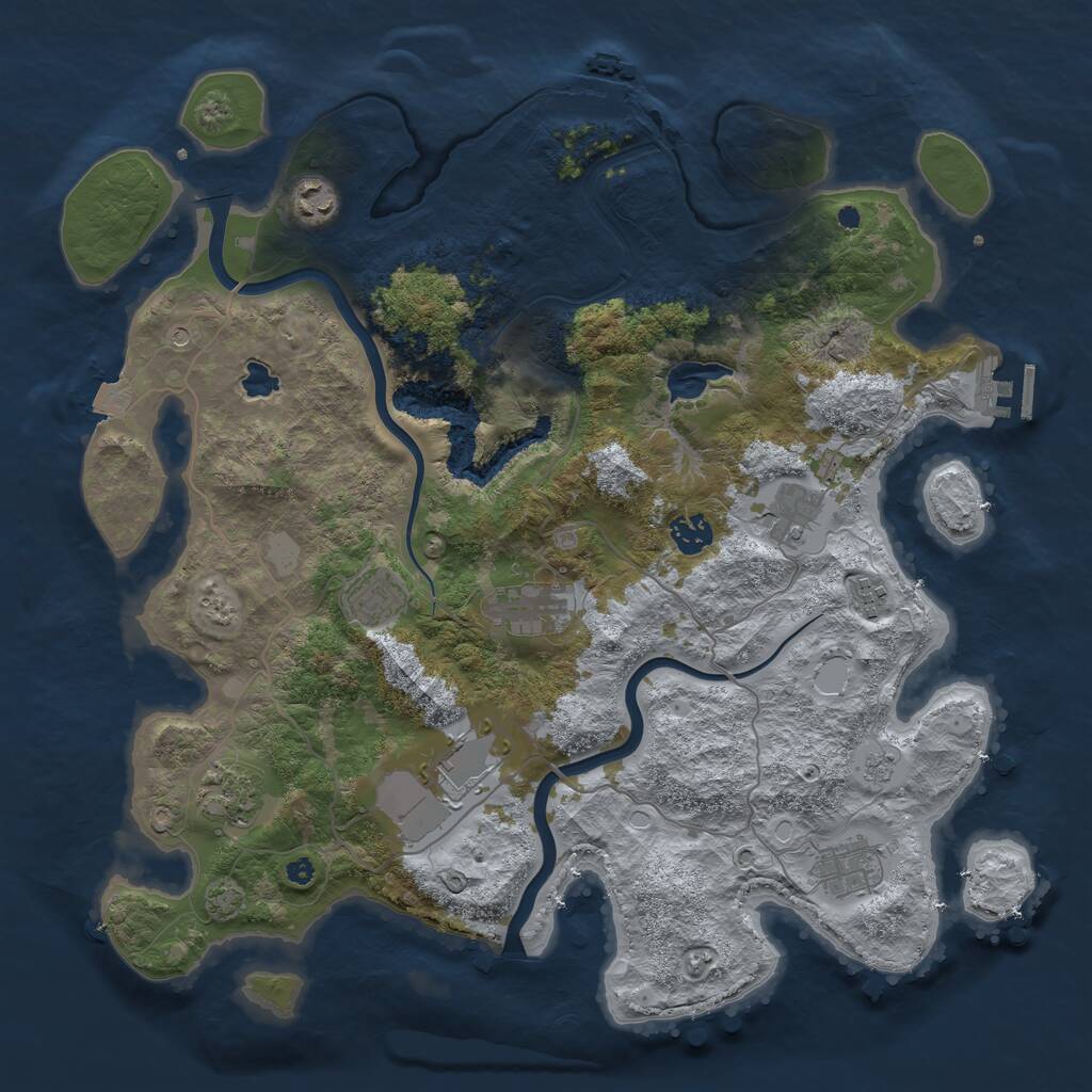 Rust Map: Procedural Map, Size: 4000, Seed: 1144372044, 15 Monuments