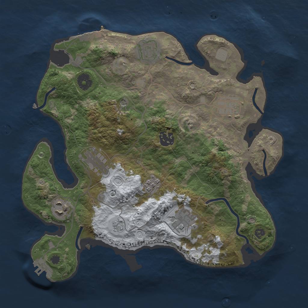 Rust Map: Procedural Map, Size: 3000, Seed: 649755746, 16 Monuments