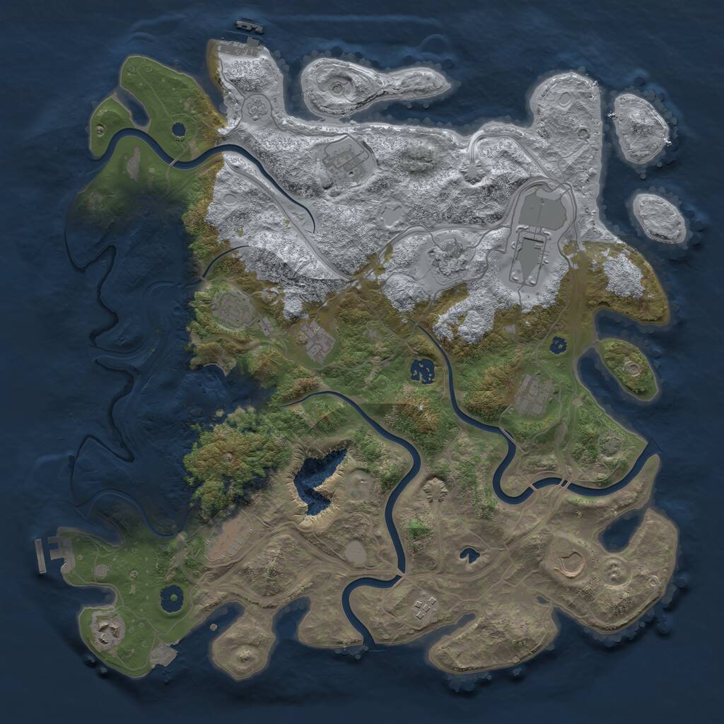 Rust Map: Procedural Map, Size: 4250, Seed: 4673, 17 Monuments