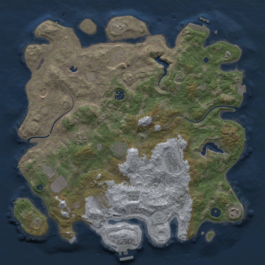 Rust Map: Procedural Map, Size: 4000, Seed: 147483, 15 Monuments