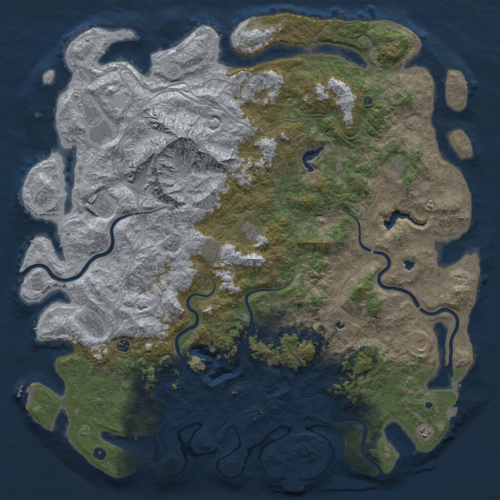 Rust Map: Procedural Map, Size: 6000, Seed: 1472588307, 17 Monuments