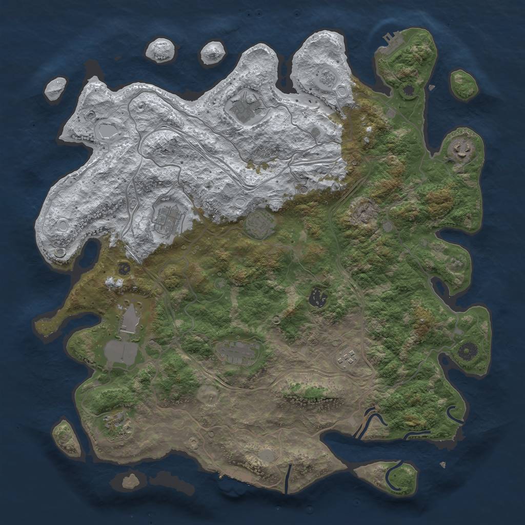 Rust Map: Procedural Map, Size: 4250, Seed: 81022307, 18 Monuments