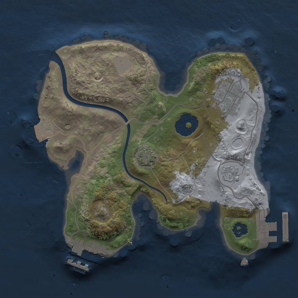 Rust Map: Procedural Map, Size: 2000, Seed: 881242010, 6 Monuments