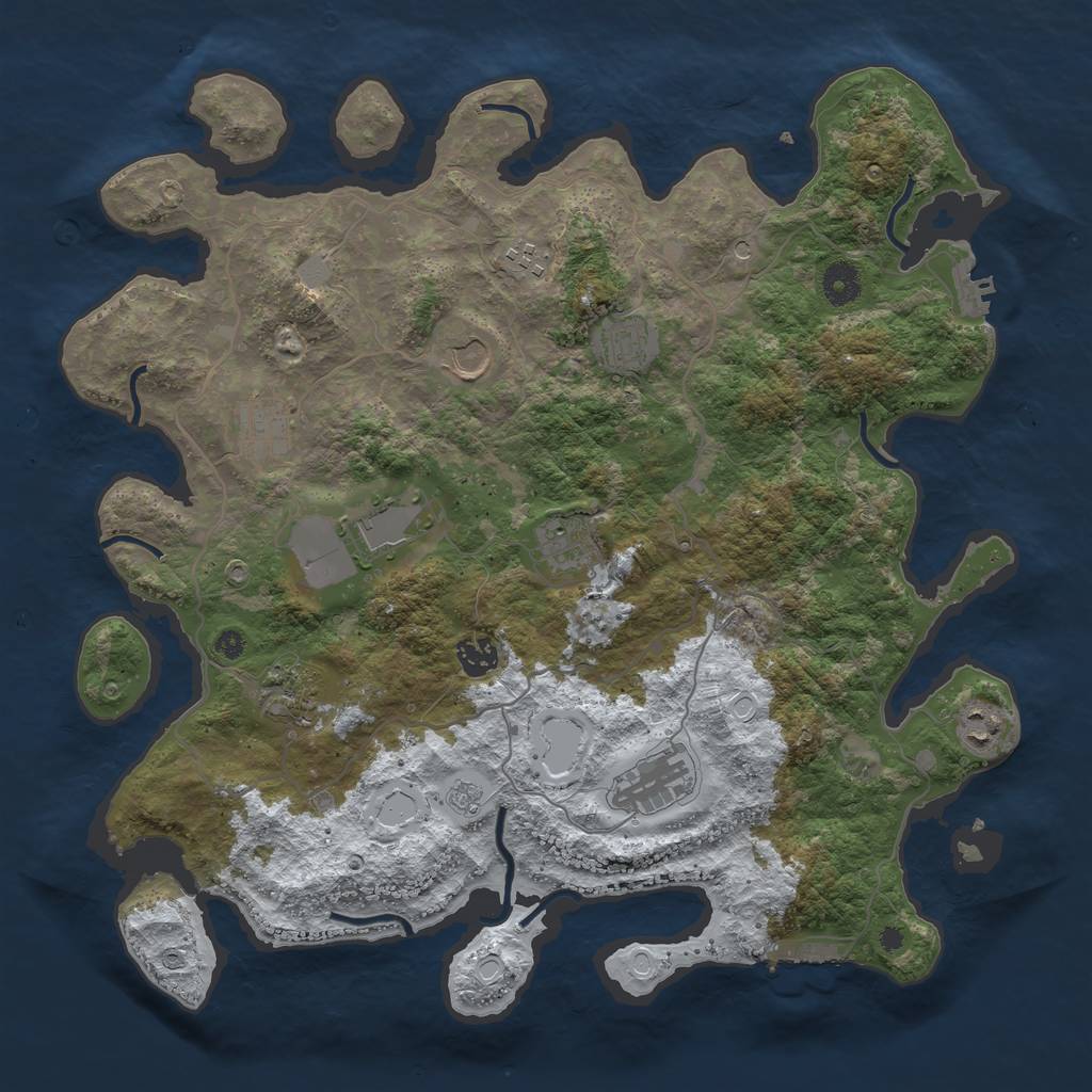 Rust Map: Procedural Map, Size: 4000, Seed: 22608154, 19 Monuments