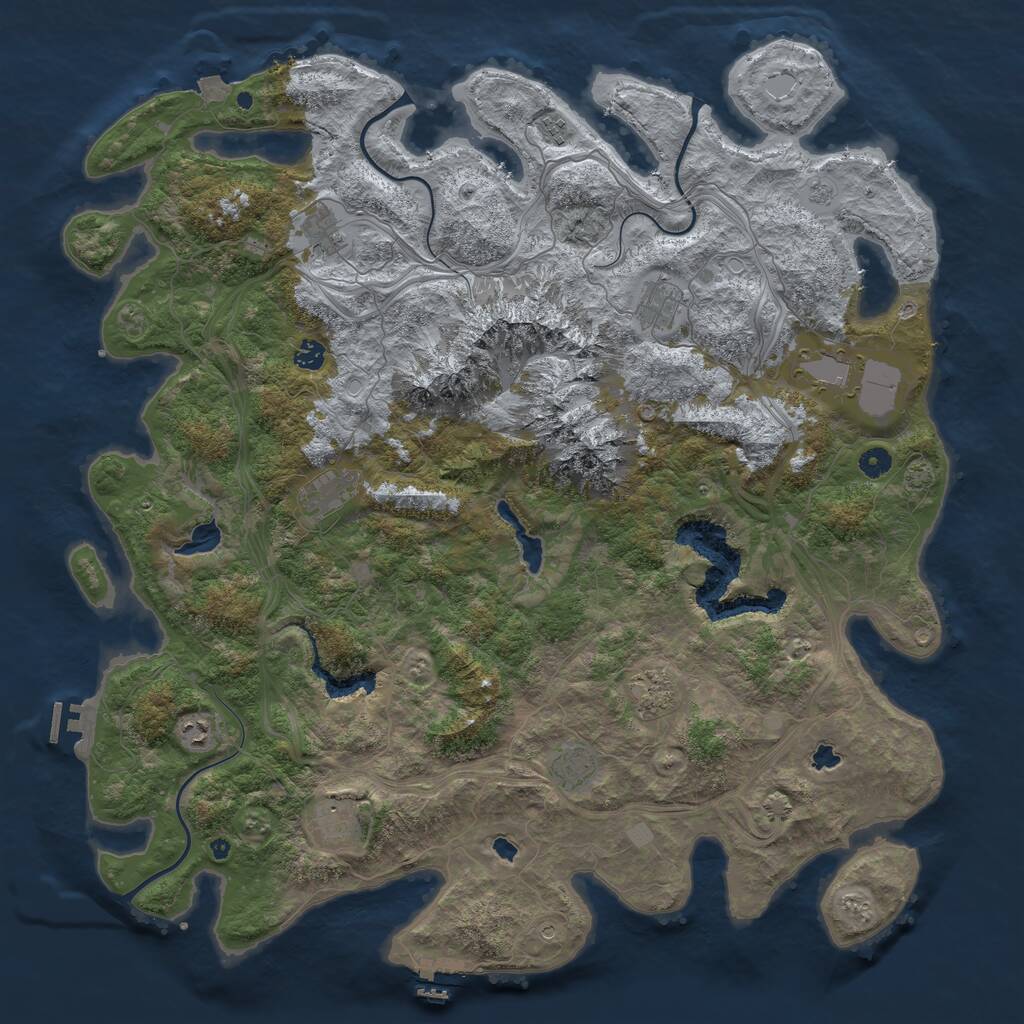 Rust Map: Procedural Map, Size: 5000, Seed: 1279179415, 16 Monuments