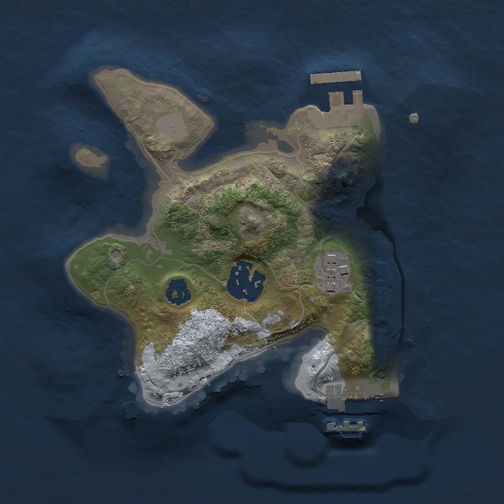 Rust Map: Procedural Map, Size: 2000, Seed: 1511134082, 5 Monuments