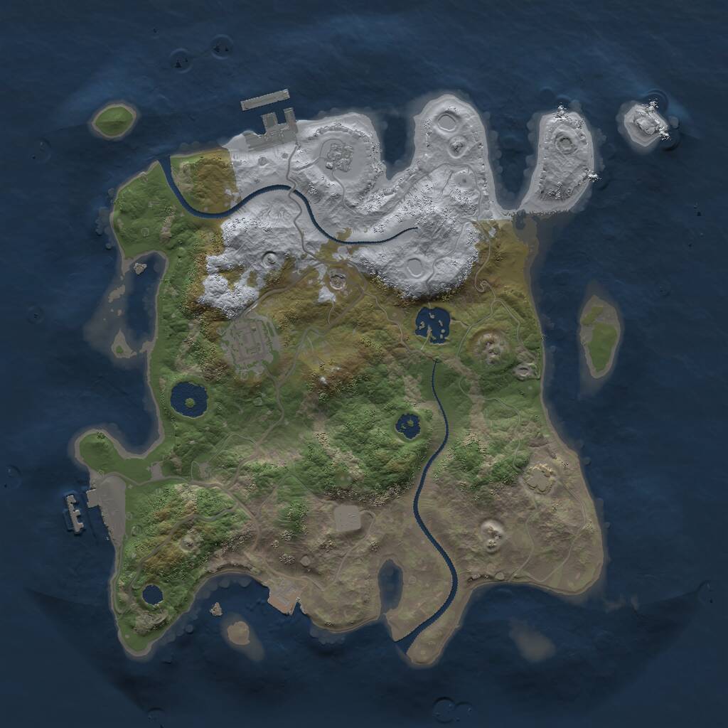 Rust Map: Procedural Map, Size: 3000, Seed: 1334, 8 Monuments