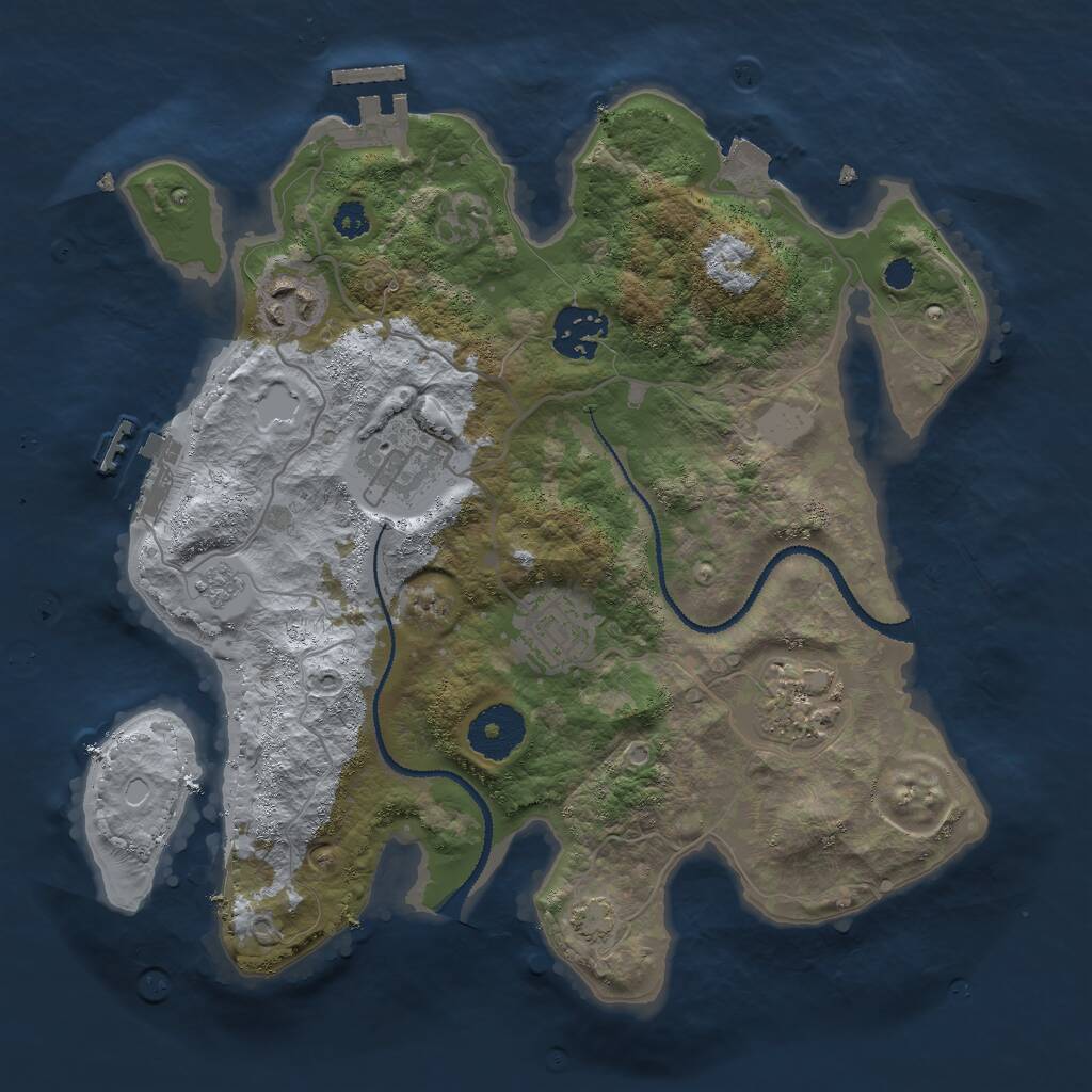 Rust Map: Procedural Map, Size: 3000, Seed: 420892948, 10 Monuments