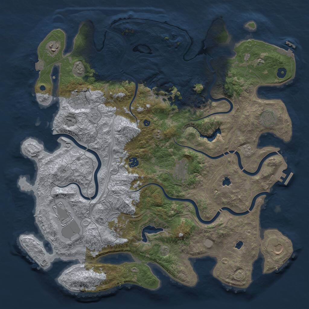 Rust Map: Procedural Map, Size: 4500, Seed: 12584, 15 Monuments