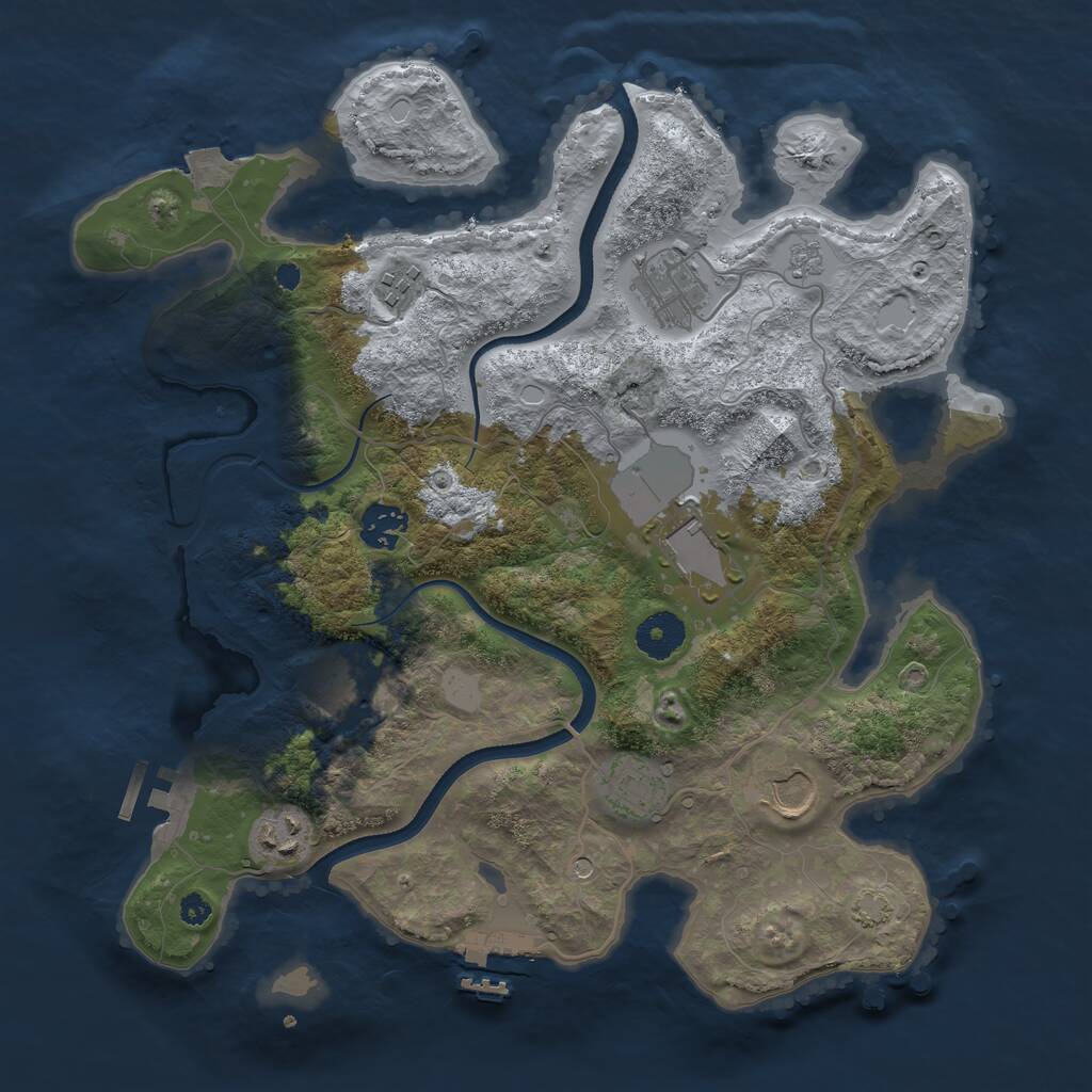 Rust Map: Procedural Map, Size: 3500, Seed: 1623947677, 14 Monuments