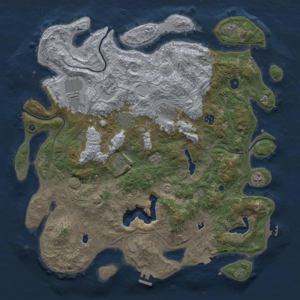 Rust Map: Procedural Map, Size: 4500, Seed: 1695539046, 14 Monuments