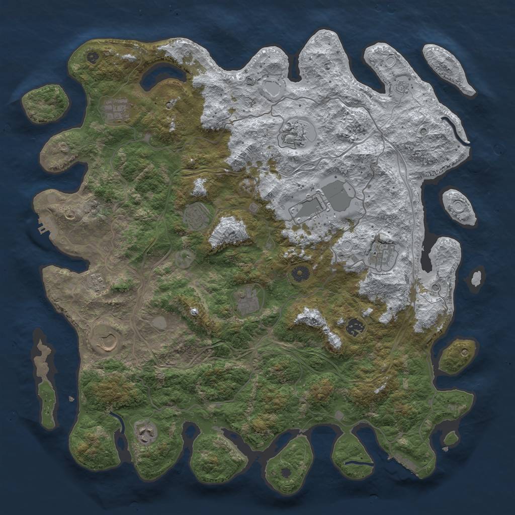 Rust Map: Procedural Map, Size: 4500, Seed: 13815, 19 Monuments