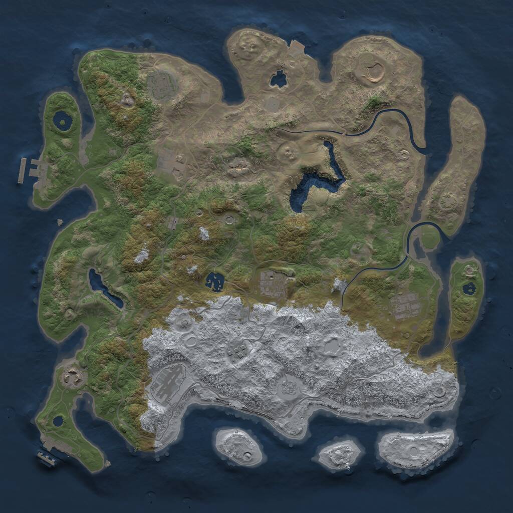 Rust Map: Procedural Map, Size: 4000, Seed: 9201995, 15 Monuments