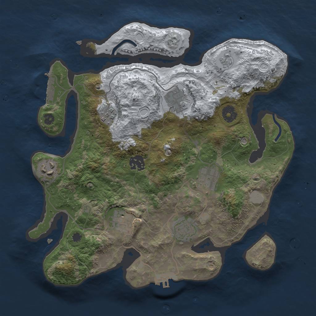 Rust Map: Procedural Map, Size: 3000, Seed: 1397651697, 15 Monuments