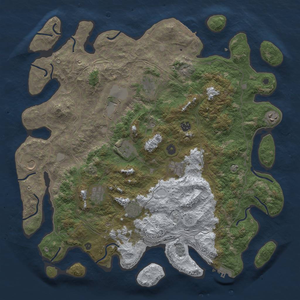 Rust Map: Procedural Map, Size: 4500, Seed: 191989, 19 Monuments
