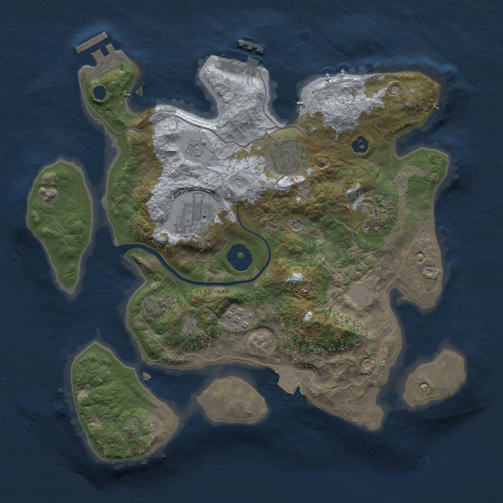 Rust Map: Procedural Map, Size: 3000, Seed: 930816183, 10 Monuments