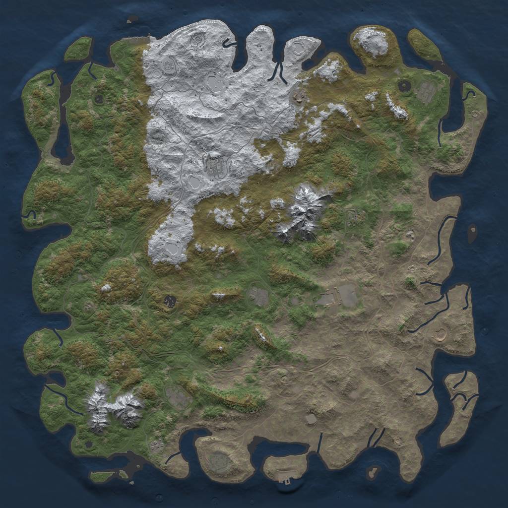 Rust Map: Procedural Map, Size: 6000, Seed: 578256, 20 Monuments