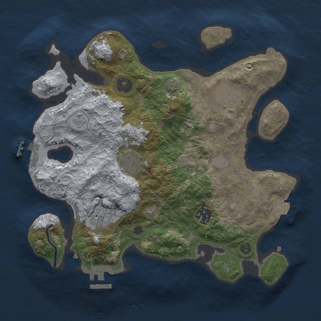 Rust Map: Procedural Map, Size: 3000, Seed: 935032694, 10 Monuments