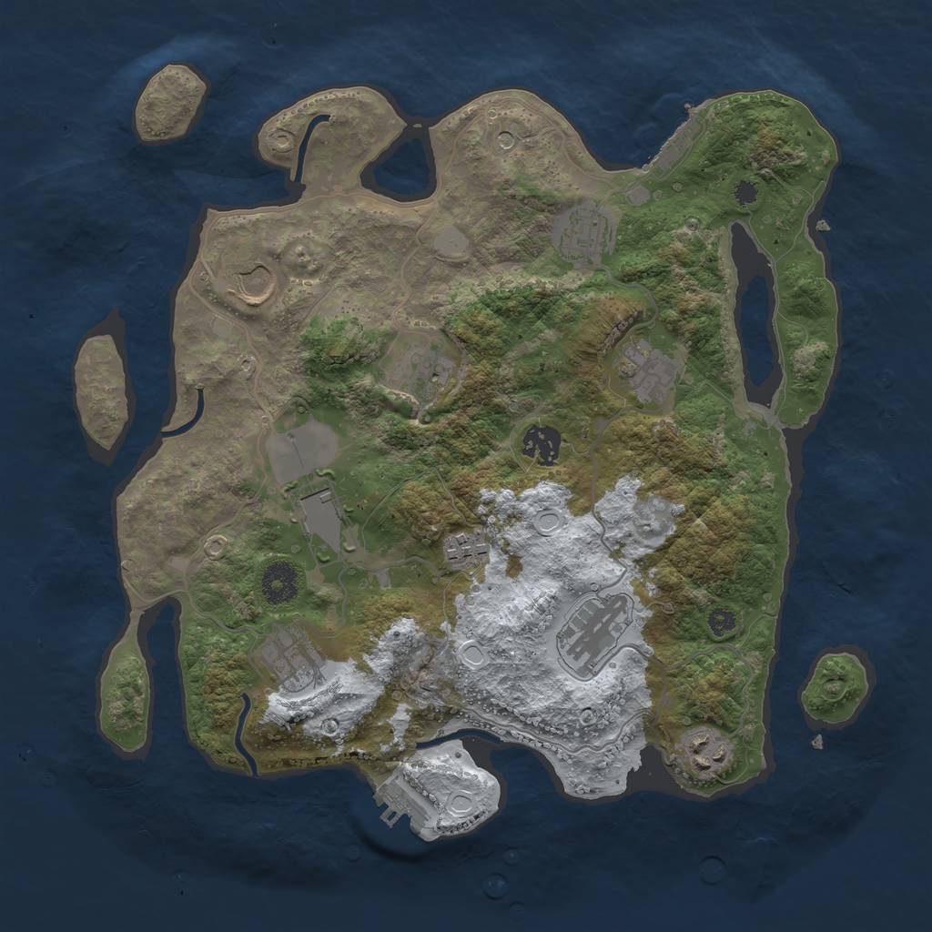 Rust Map: Procedural Map, Size: 3500, Seed: 1505072751, 18 Monuments