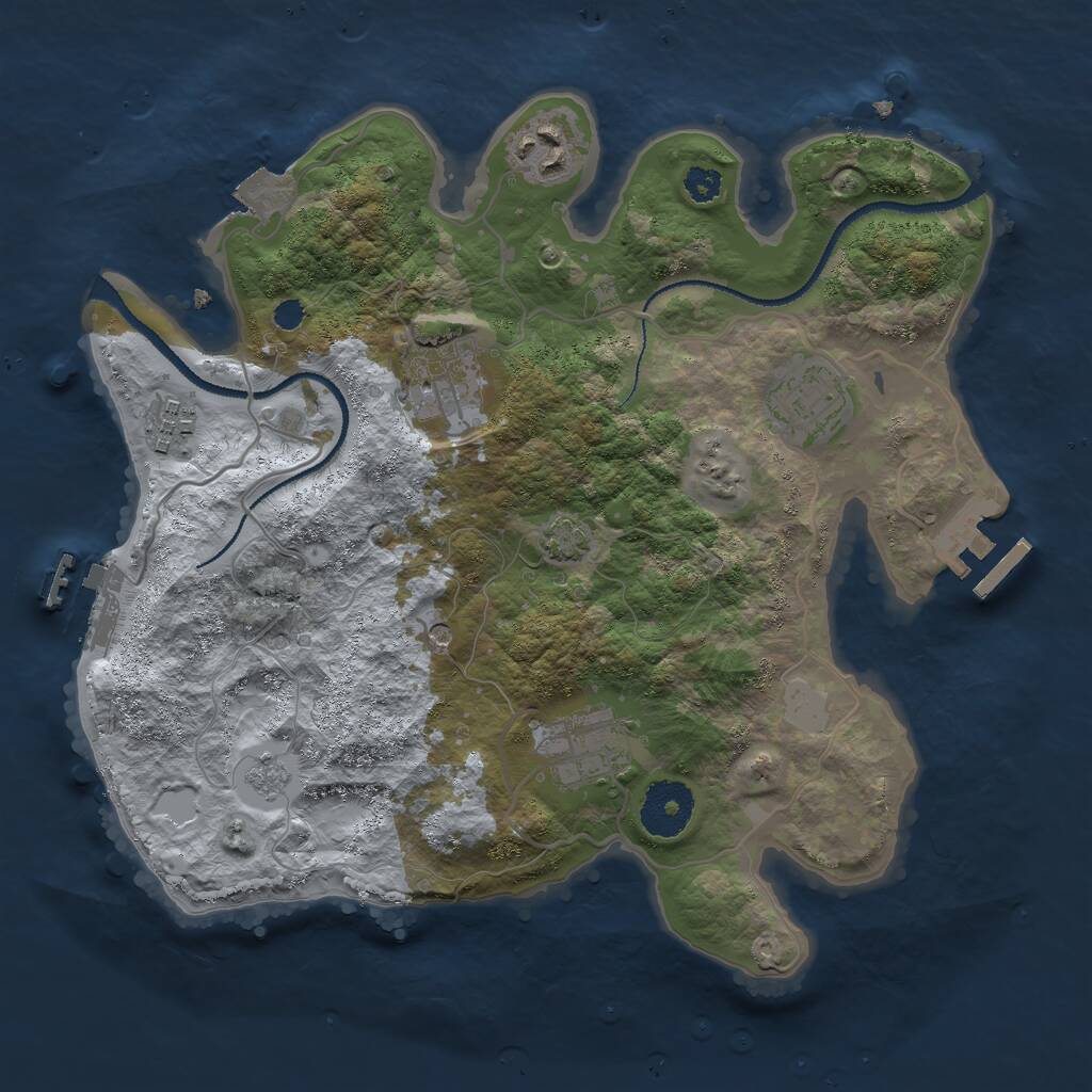 Rust Map: Procedural Map, Size: 3000, Seed: 1669282313, 11 Monuments